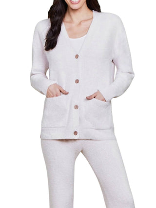 Barefoot Dreams - Cardigan com bolso canelado contrastante