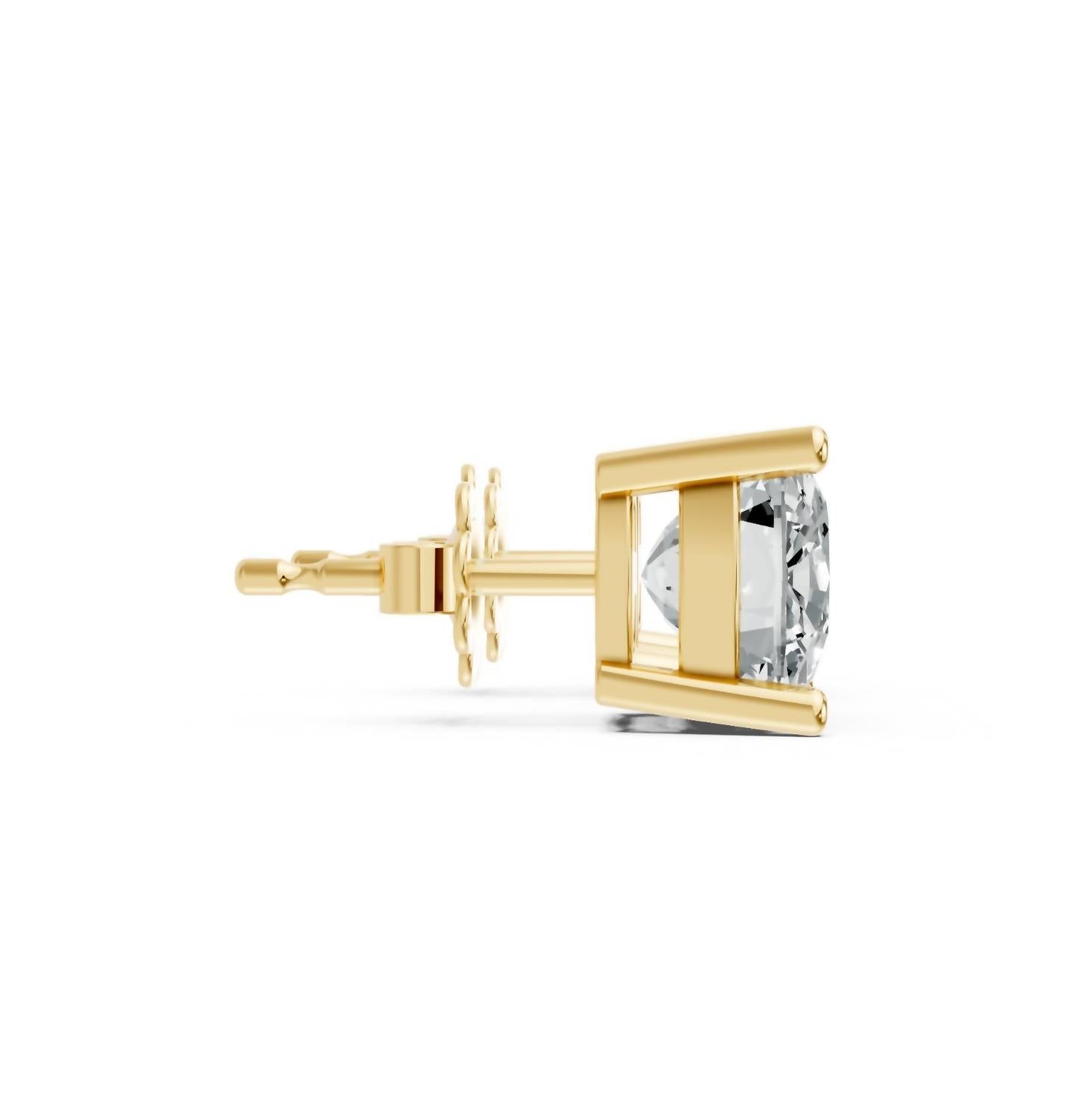 Aamiaa - Women's Cushion Shape 4 Prong Push Back Studs