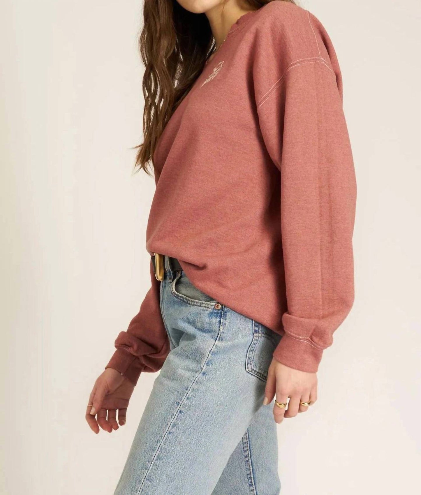 Project Social T - Giddy Up Embroidered Cut Crew Sweatshirt