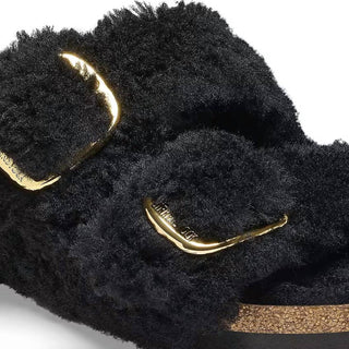 Birkenstock - Sandálias femininas Arizona Big Buckle Shearling estreitas