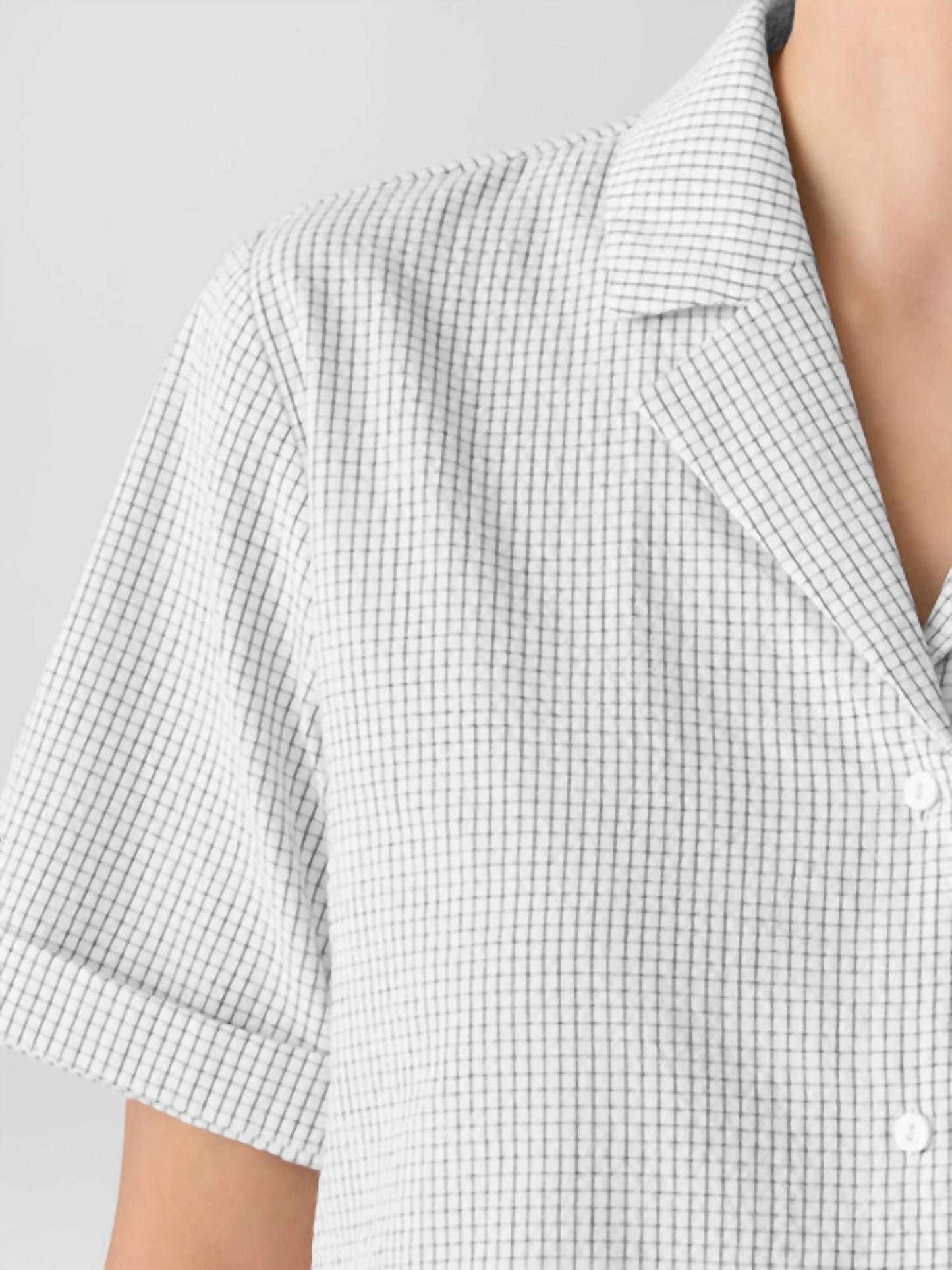 Eileen Fisher - Camisa branca com gola entalhada