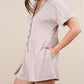 Very J - Two Tone Ribbed Knit Comfy Casual Romper