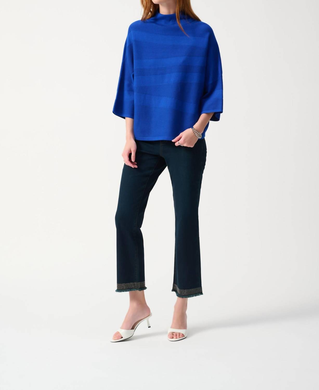 Joseph Ribkoff - Mock Neck Three Quarter Sleeve Sweater