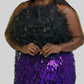 La Fuori - Salena Satin Feather Top - Plus