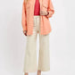 Trendsi - Risen Full Size Button Down Long Sleeve Denim Shacket With Chest Pockets Plus Size