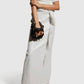 Aidan Mattox - V-neck Pleated Short Sleeve Slit Back Taffeta Dress