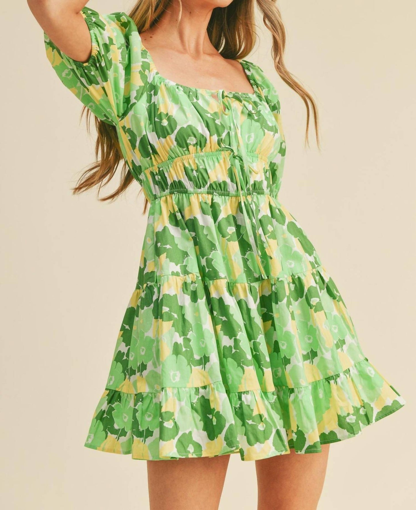 &amp;Merci - Vestido curto com estampa floral e camadas