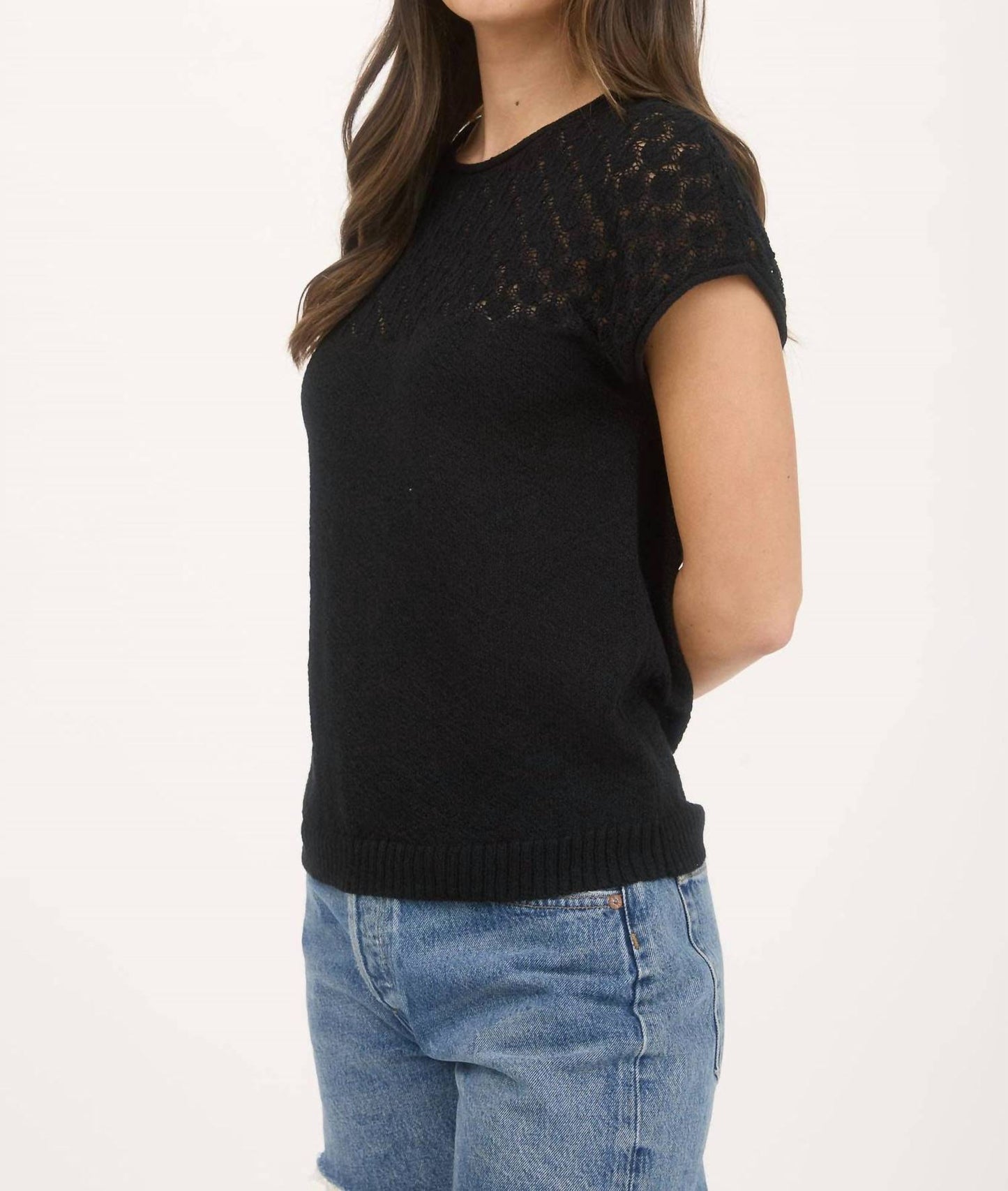 Blu Pepper - Eyelet Sweater Knit Top