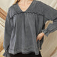 Entro - Ruffled V-neck Top