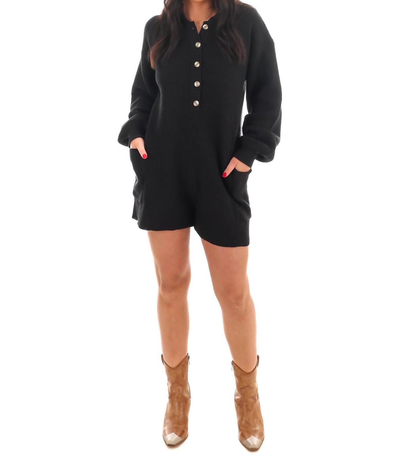 Blue Blush - Warm Embrace Button Up Romper