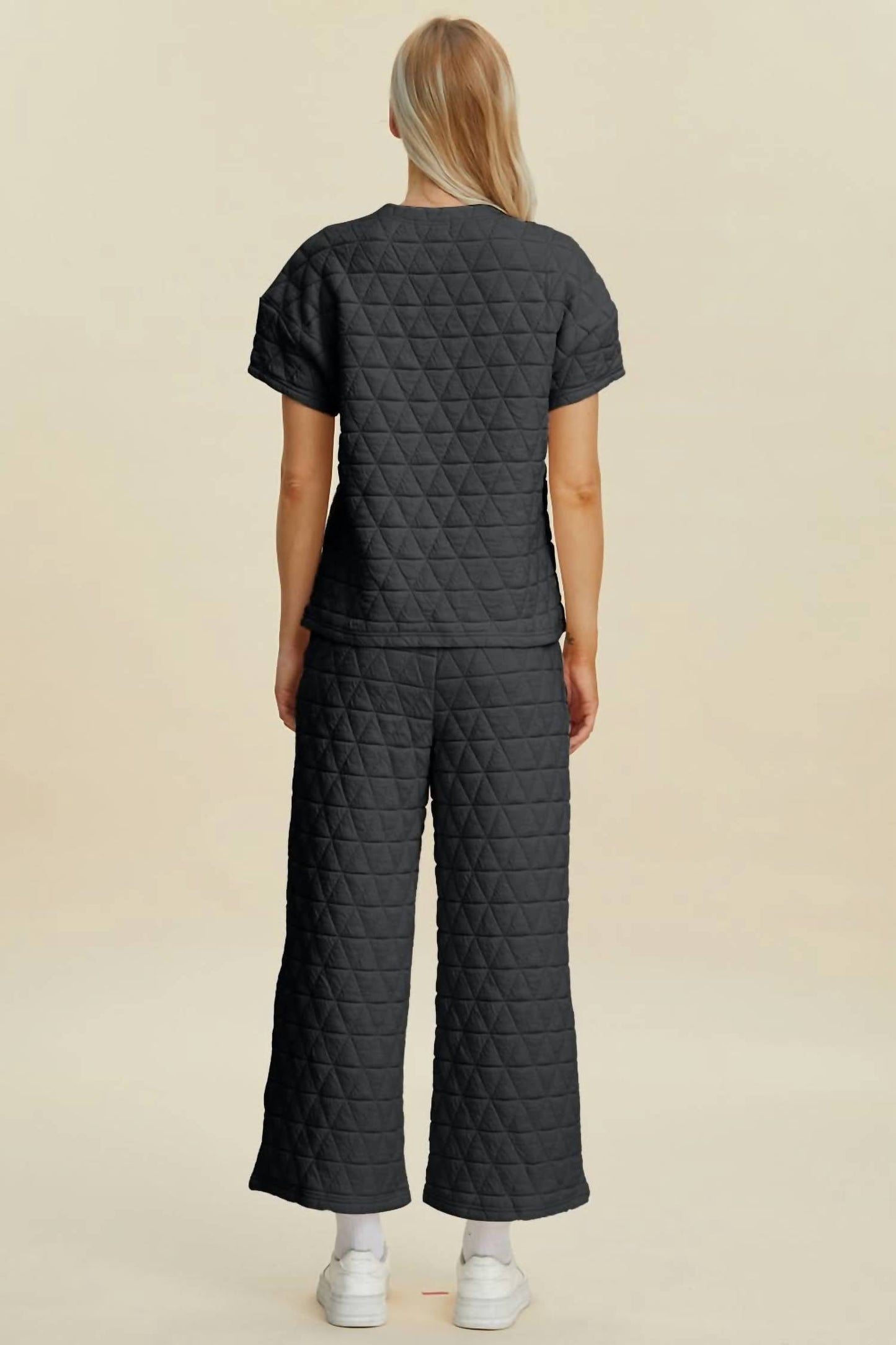Double Take - Texture Top and Pants Set