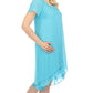 Joseph Ribkoff - Asymmetric Chiffon Layered Short Sleeve Trapeze Dress