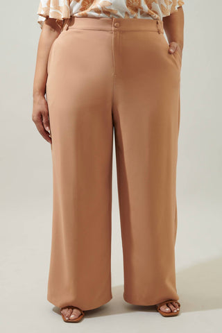Sugarlips - Calça Chelsea Feminina com Cinto e Perna Larga Curve