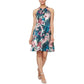 SLNY Women's Floral Halter Knee-Length Dress