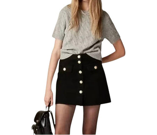 J.Crew - Minissaia jeans com botões frontais