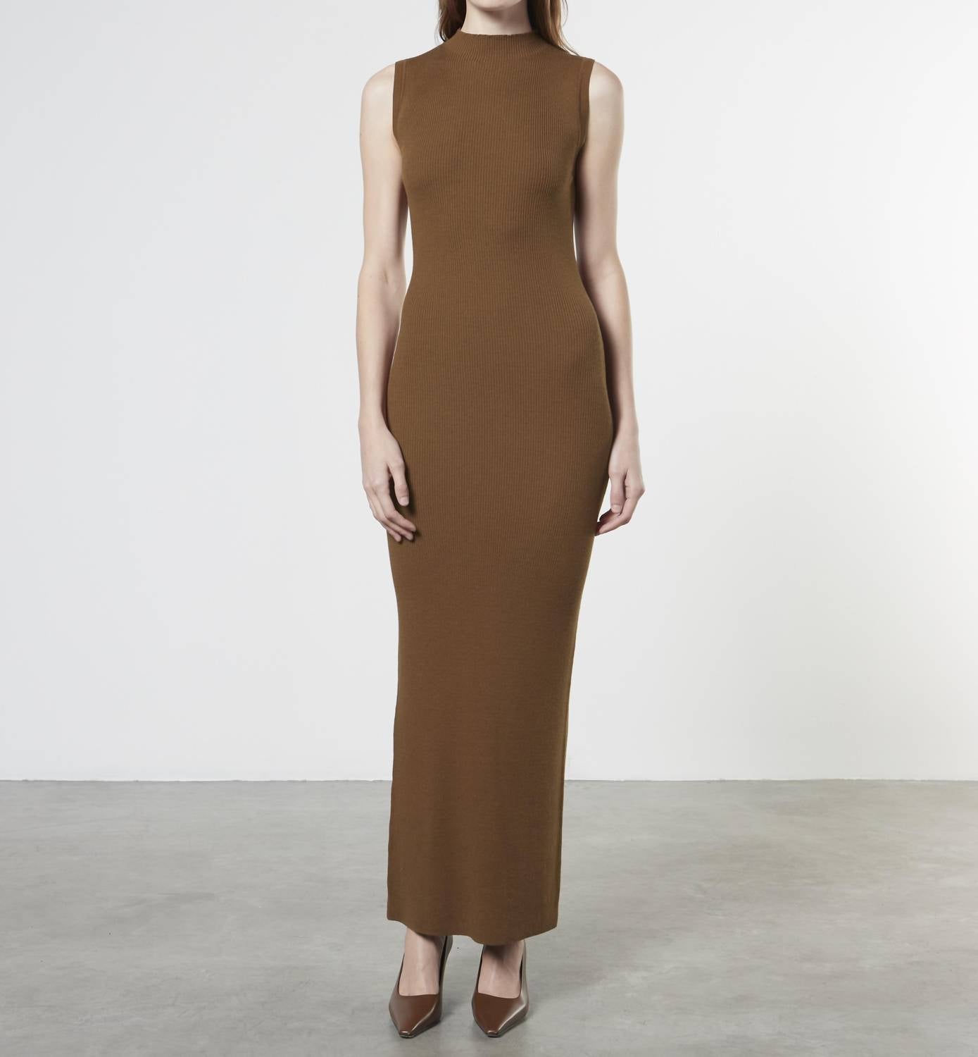 Enza Costa - SILK SWEATER RIB MOCKNECK DRESS