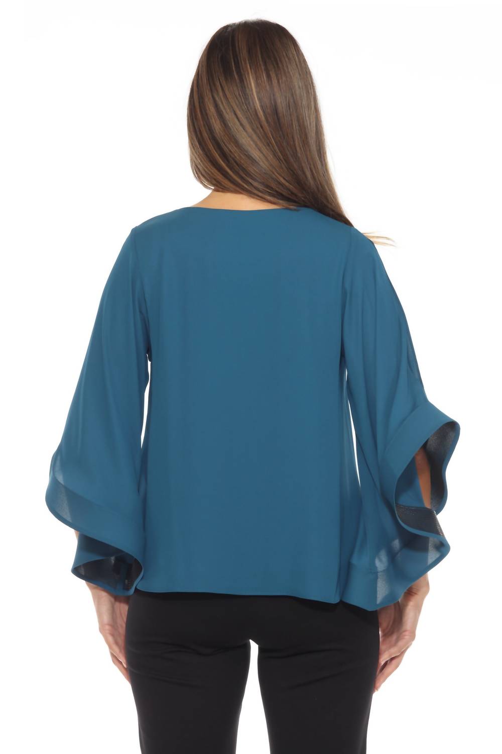 Joseph Ribkoff - Statement Slit Sleeve V-neck Relaxed Top