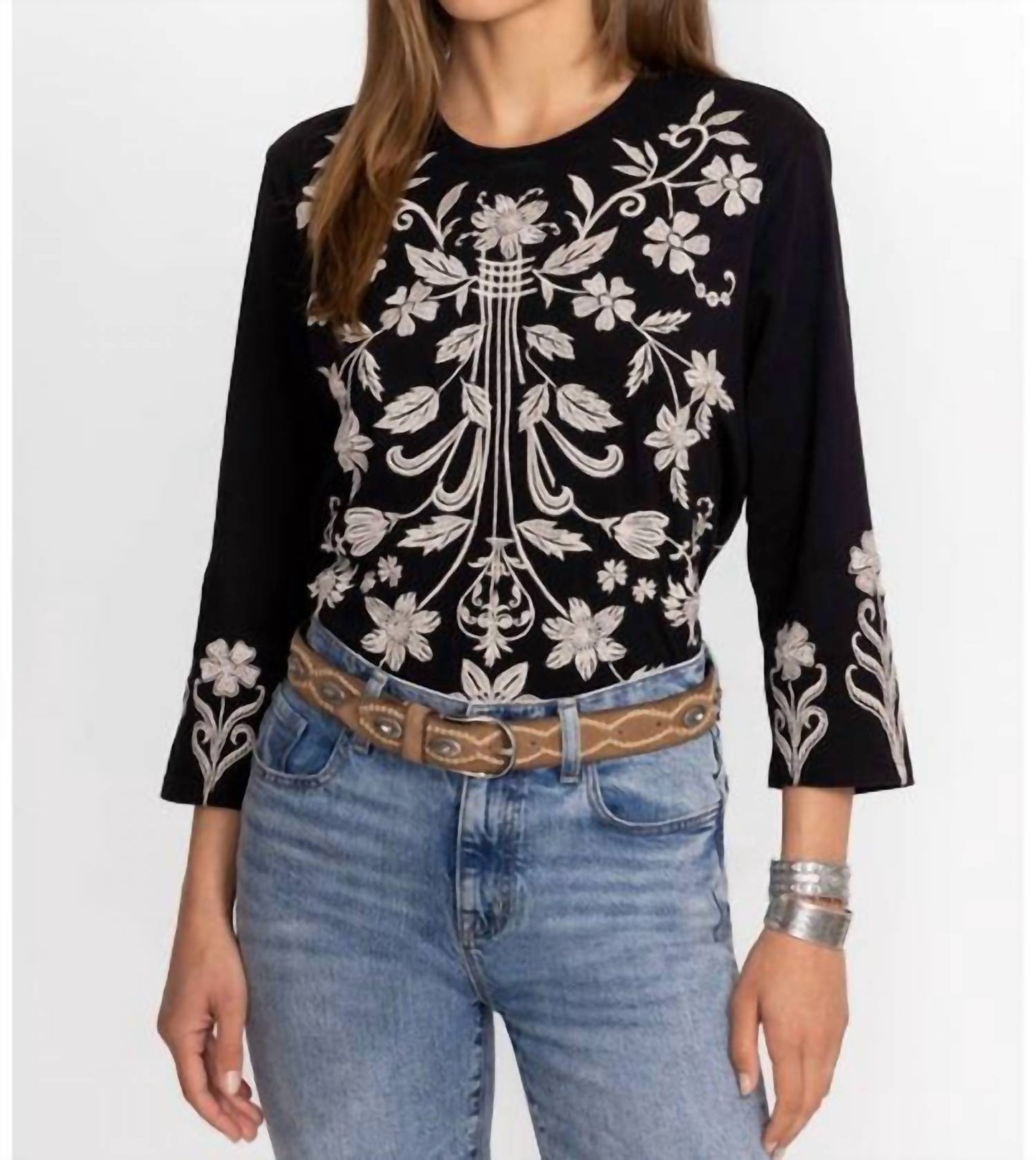 Johnny Was - TALITHIA 3/4 SLEEVE CREW NECK TEE