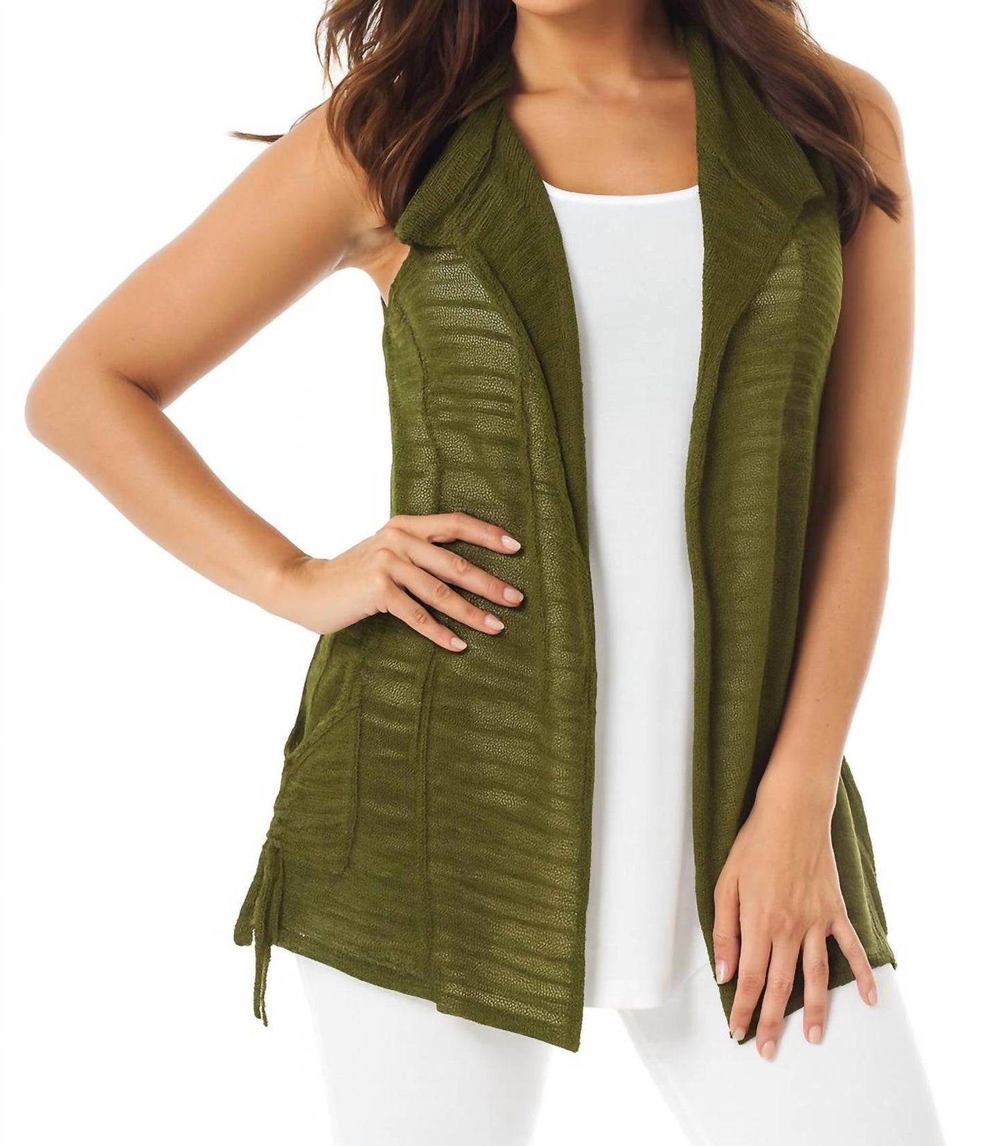 Angel Apparel - Gathered Draped Collar Vest