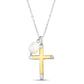 Allyanna Gifts - Women's Two Tone Cross With Pearl Necklace