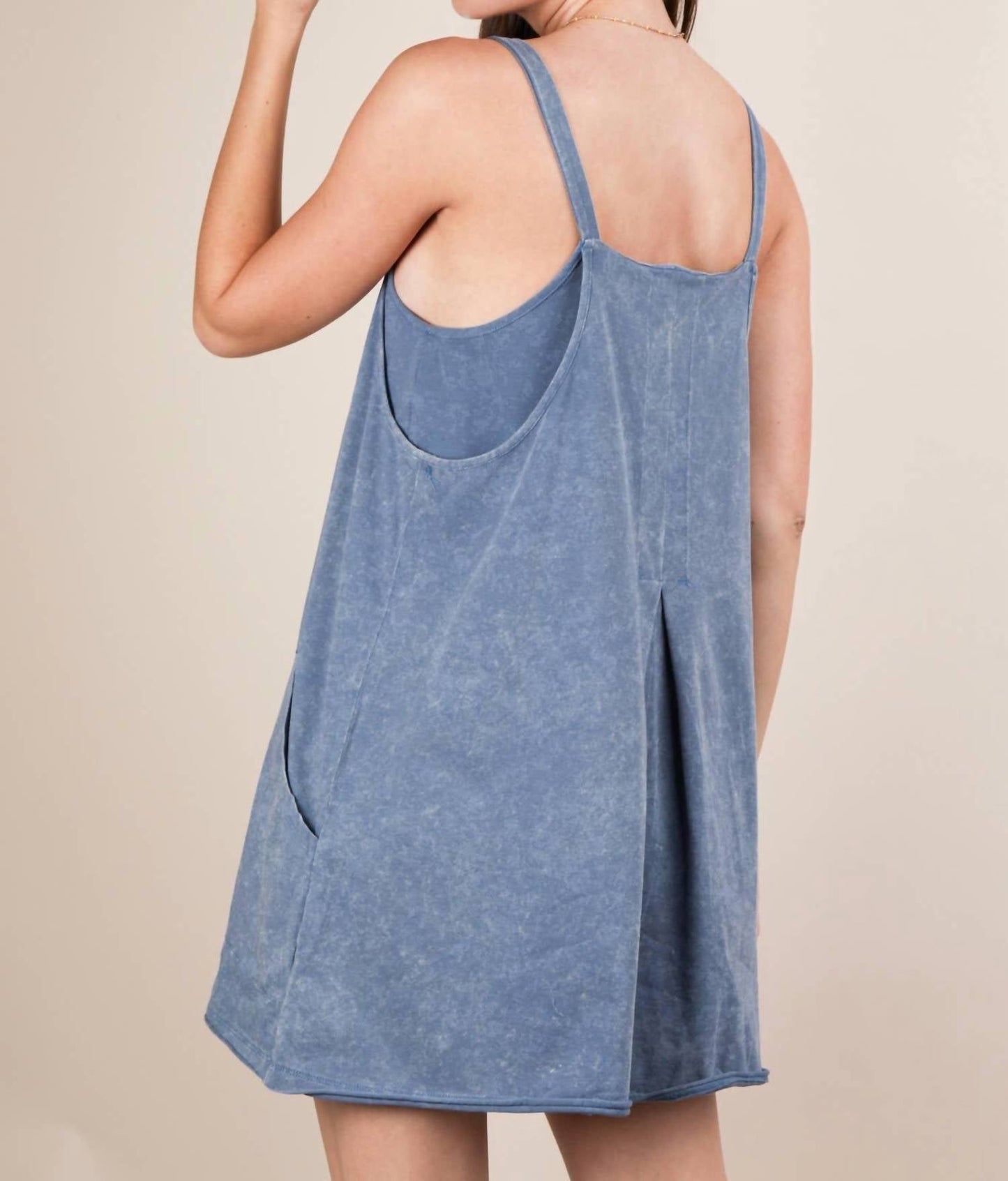 Very J - Mineral Washed Knit Mini Dress with Shorts Inside