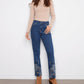 Charlie B - Straight-leg Stretch Jeans With Metallic Thread Embroidery