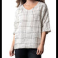 Olivia By Habitat - Linen Grid Print Dolman Top