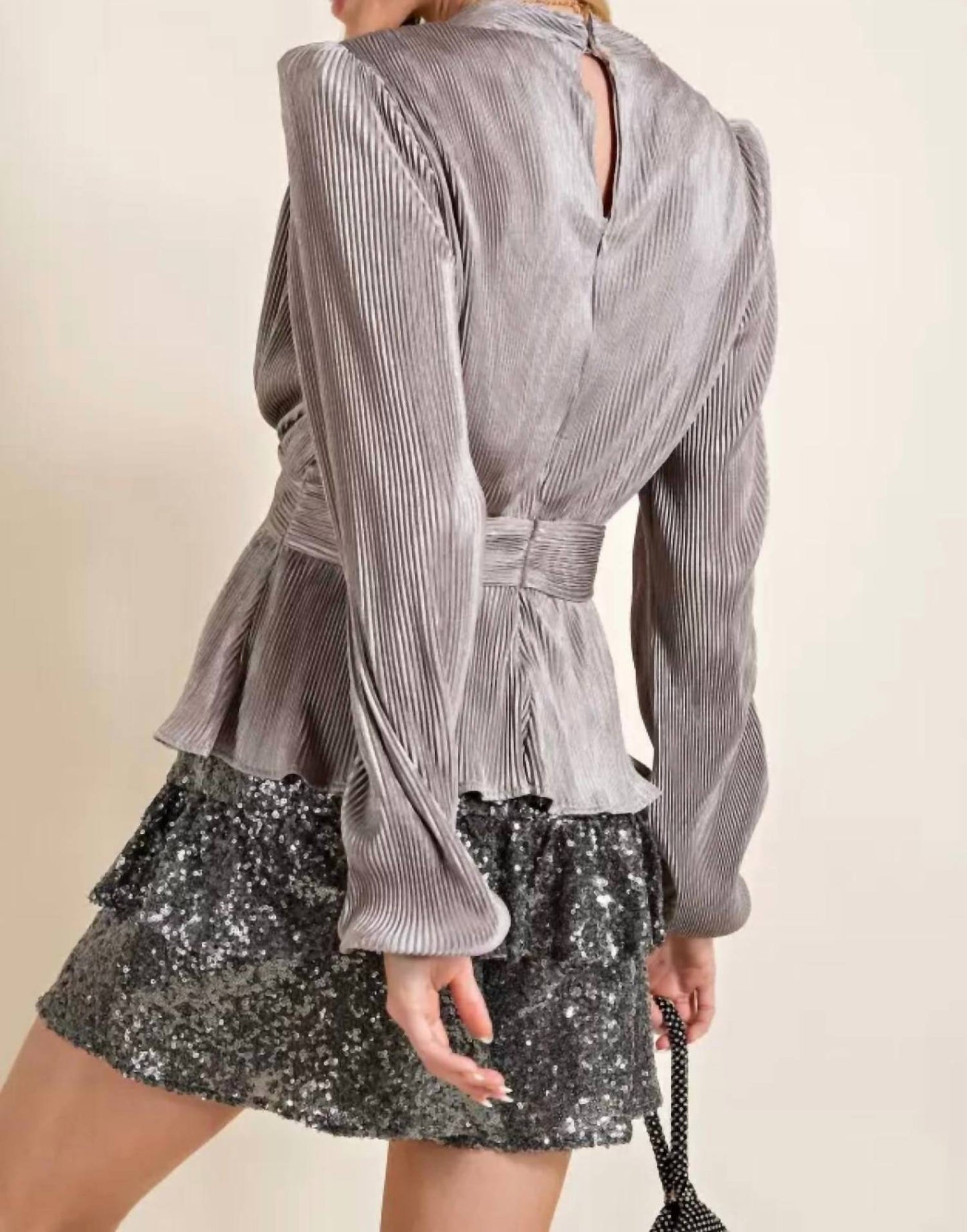 143 Story - Pleated Peplum Blouse