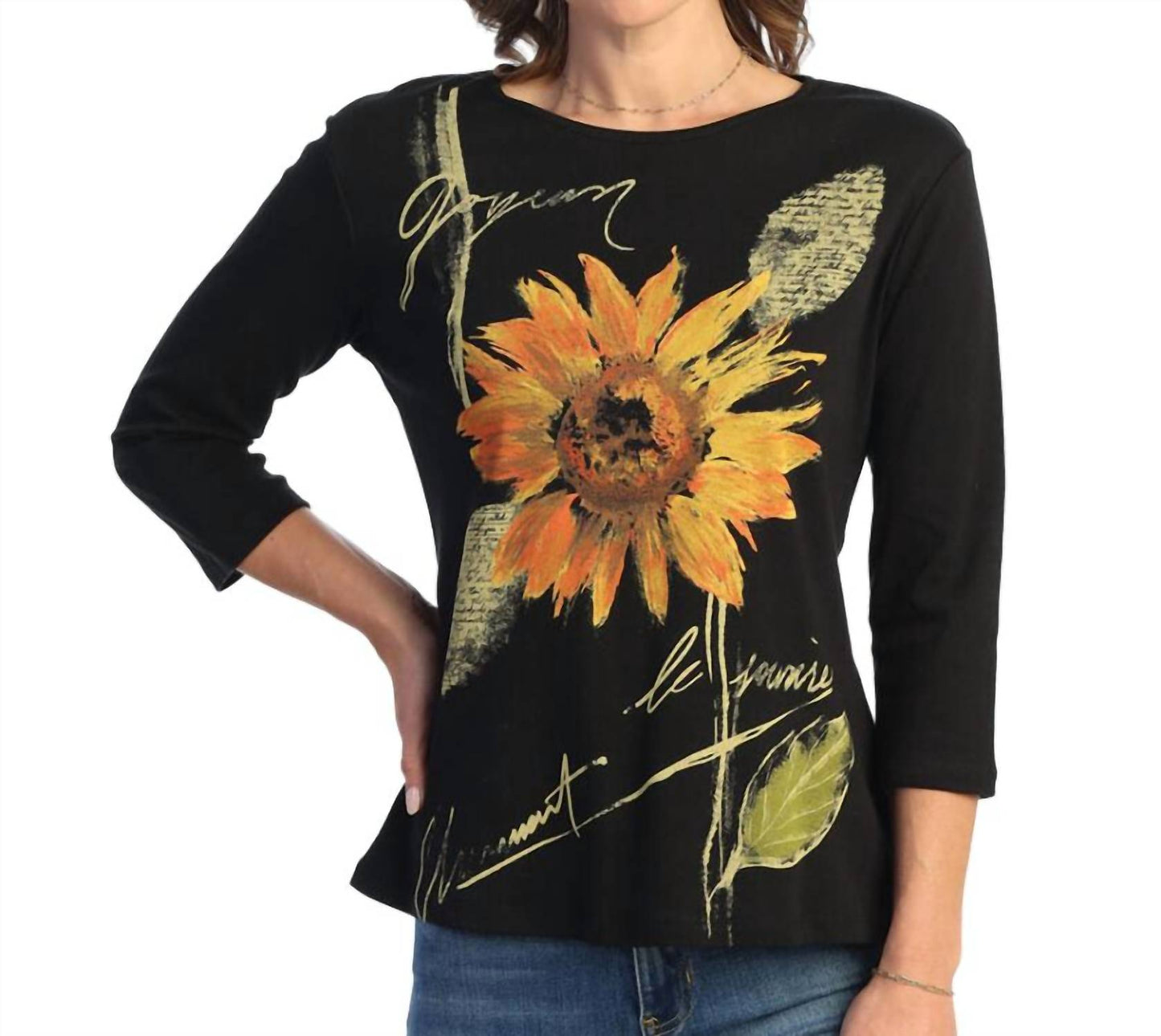 Jess & Jane - Sunflower Printed Cotton Top