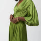 Joseph Ribkoff - Pleated Satin Midi Dress