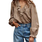 By Together - Woven Cotton Gingham Ruffled Blouse