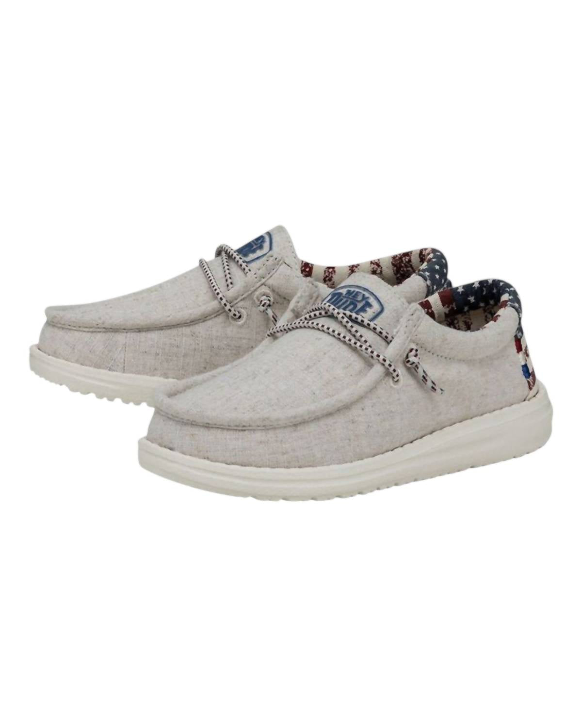 Hey Dude - Boy's Youth Wally Patriotic Shoes