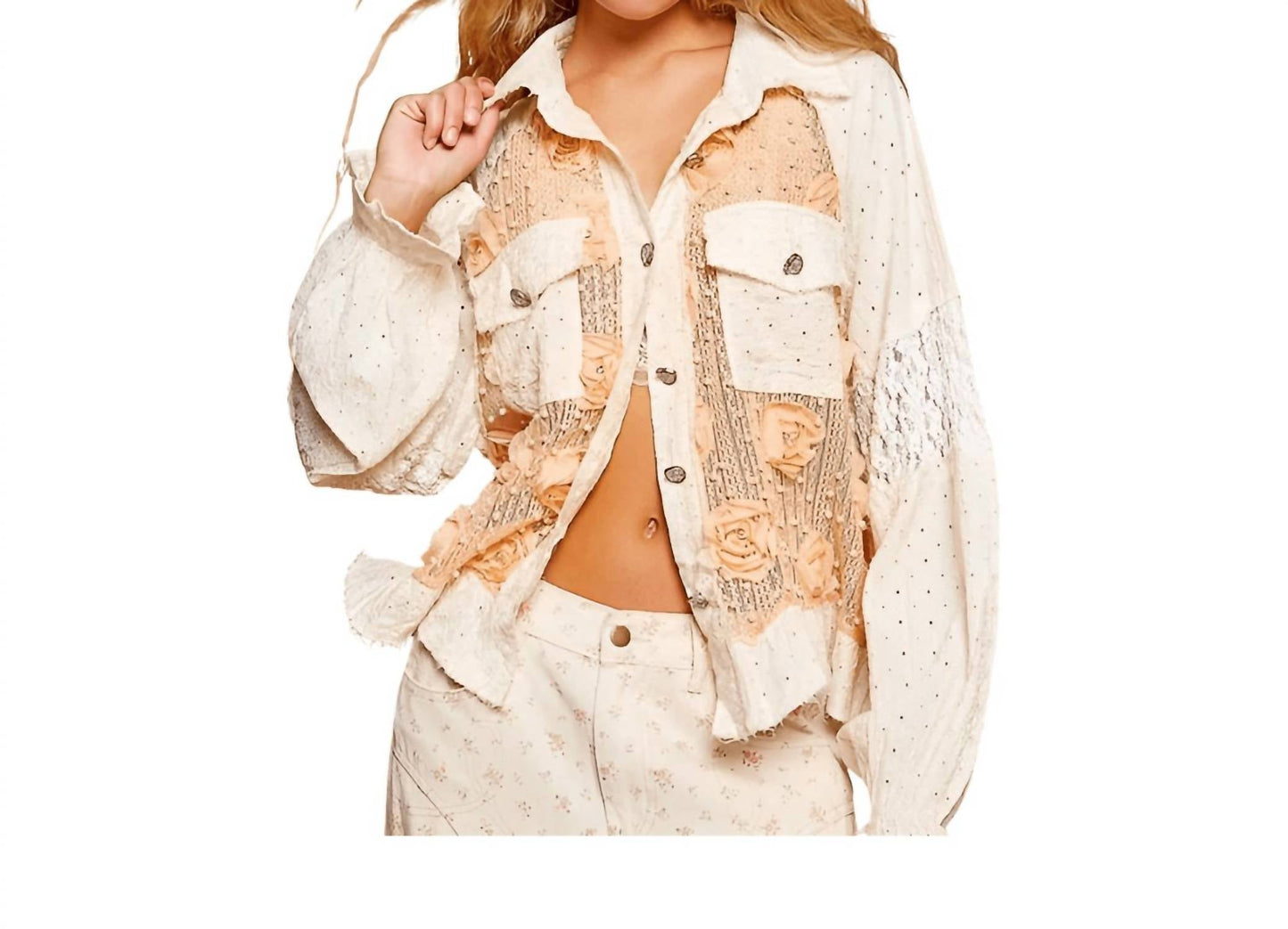 Pol - Floral Balloon Button Up