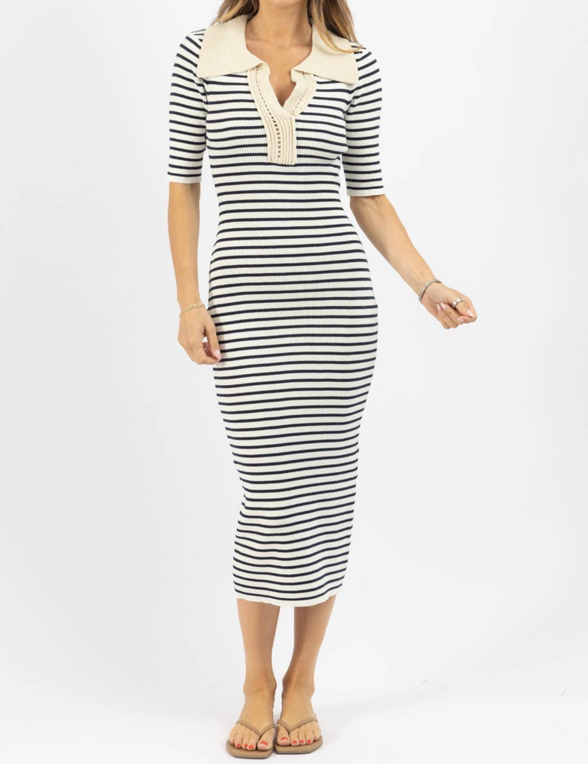 Blue B - Tradd Stripe Knit Mididress