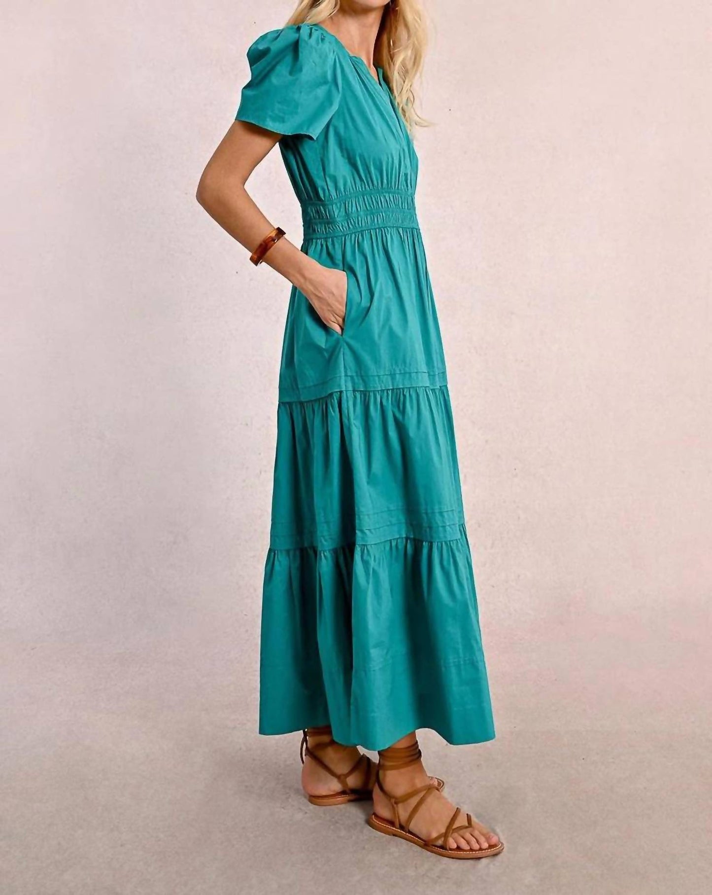 Molly Bracken - Short Sleeve Tiered Maxi Dress