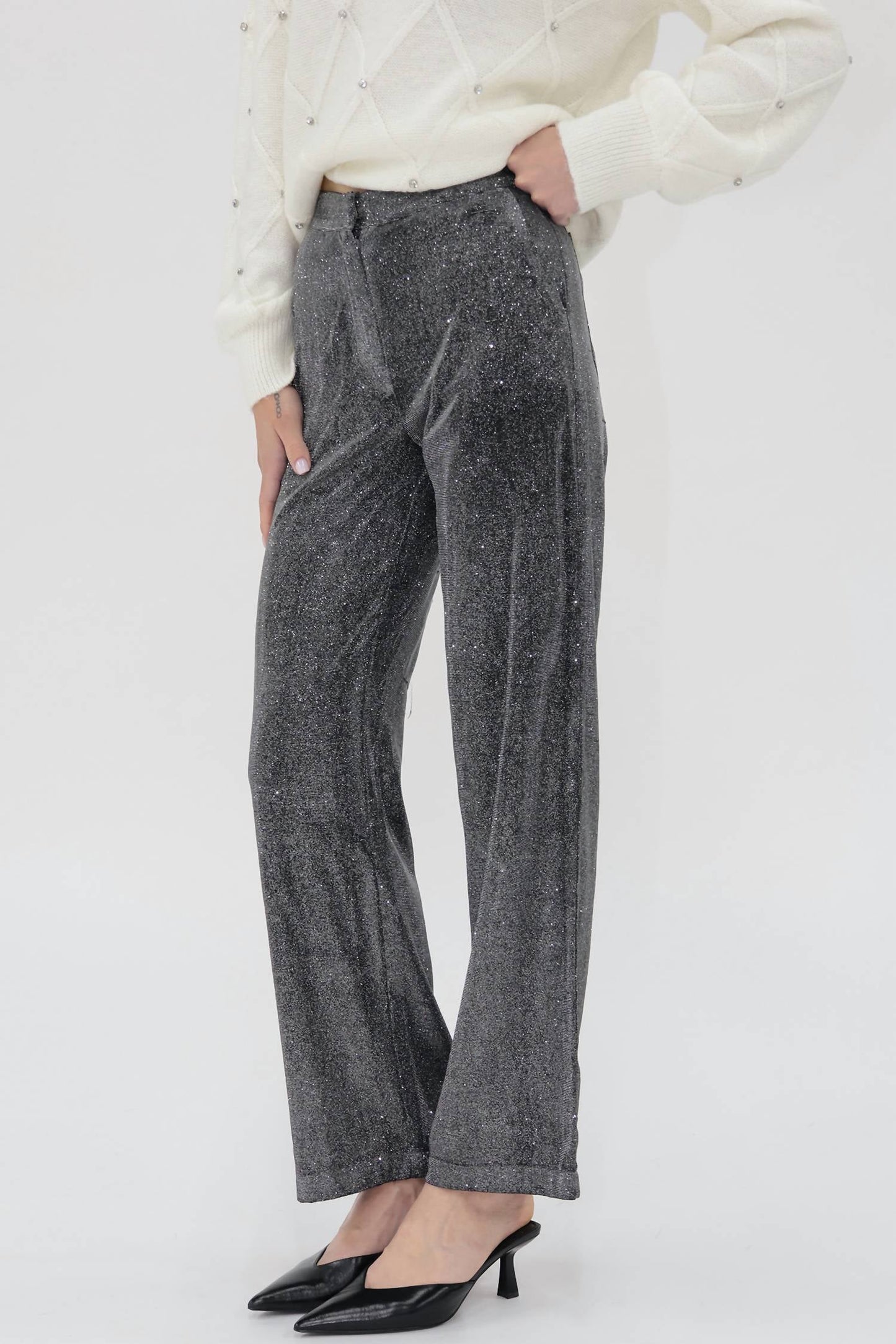 Another Love - Metallic Straight Leg Pants