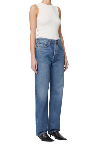 Agolde - Calça Jeans Reta Relaxada de Cintura Alta