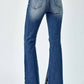 Risen - Women's Flare Distressed High Rise Slit Jeans