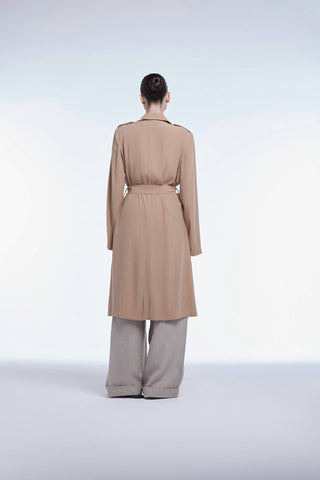 Dāl The Label - Trench Coat com lapela esvoaçante