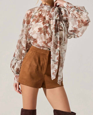 Astr - Cinthia Sheer Bow Tie Top