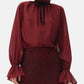 Ganni - Red Sheer Tie String Shirt