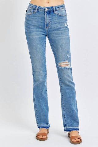 Judy Blue - Calça jeans feminina bootcut MR Destroy &amp; Released Hem