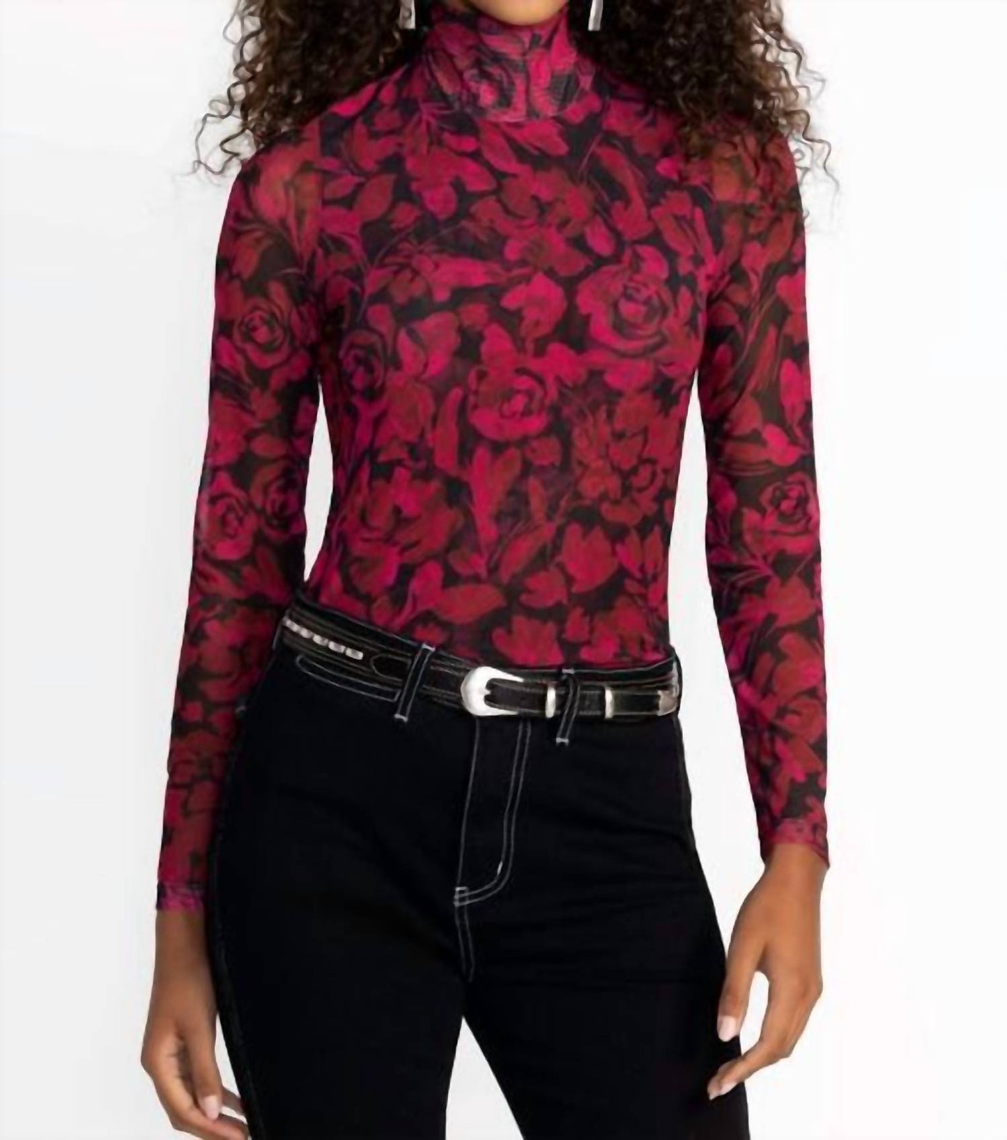 Johnny Was - REBECCA MESH MOCK NECK TEE