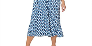 Vestido curto Leota feminino Skyler em Sunrise Geo Sea of ​​Belize Marshmallow 2X Lord &amp; Taylor Blue tamanho XXL