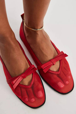 Free People - Sapatos baixos com laço Mesh Mania