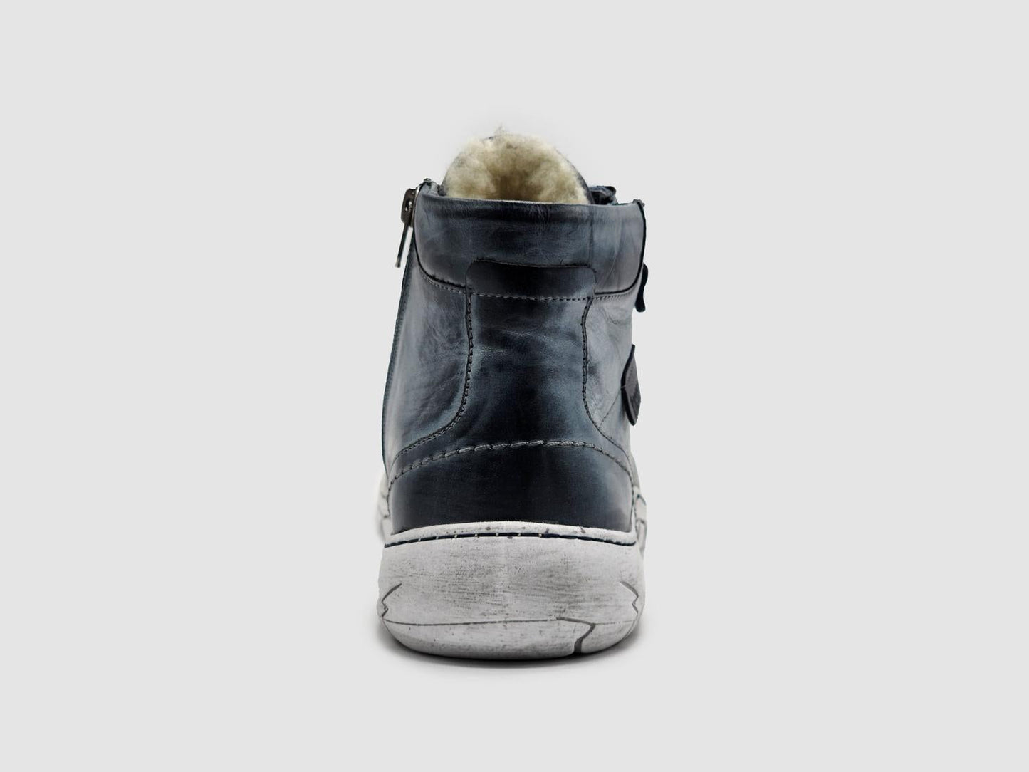 Kcr Group - Men's Original Thick-Wool Lined Zip-Up Leather Boots