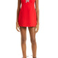 Self-Portrait Embellished Bow Off the Shoulder Crepe Minidress in Red  Size 6