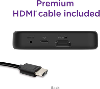 Reprodutor de mídia de streaming Roku Premiere HD/4K/HDR Controle remoto simples e cabo HDMI premium