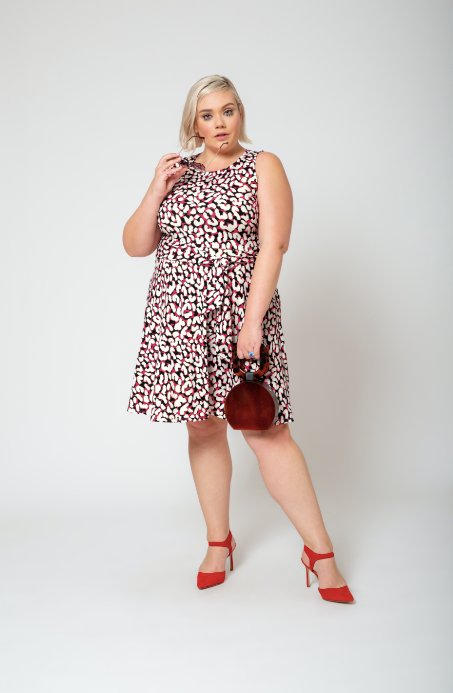Vestido Calista sem mangas e evasê Leota Feminino Branco