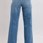 Judy Blue - High Rise Star Detail Wide Leg Jeans